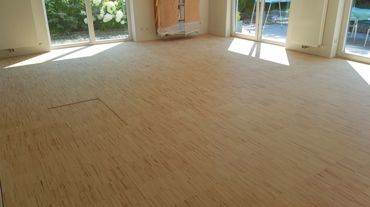 Hochkantlamelle Ahorn Parkett vor dem Versiegeln